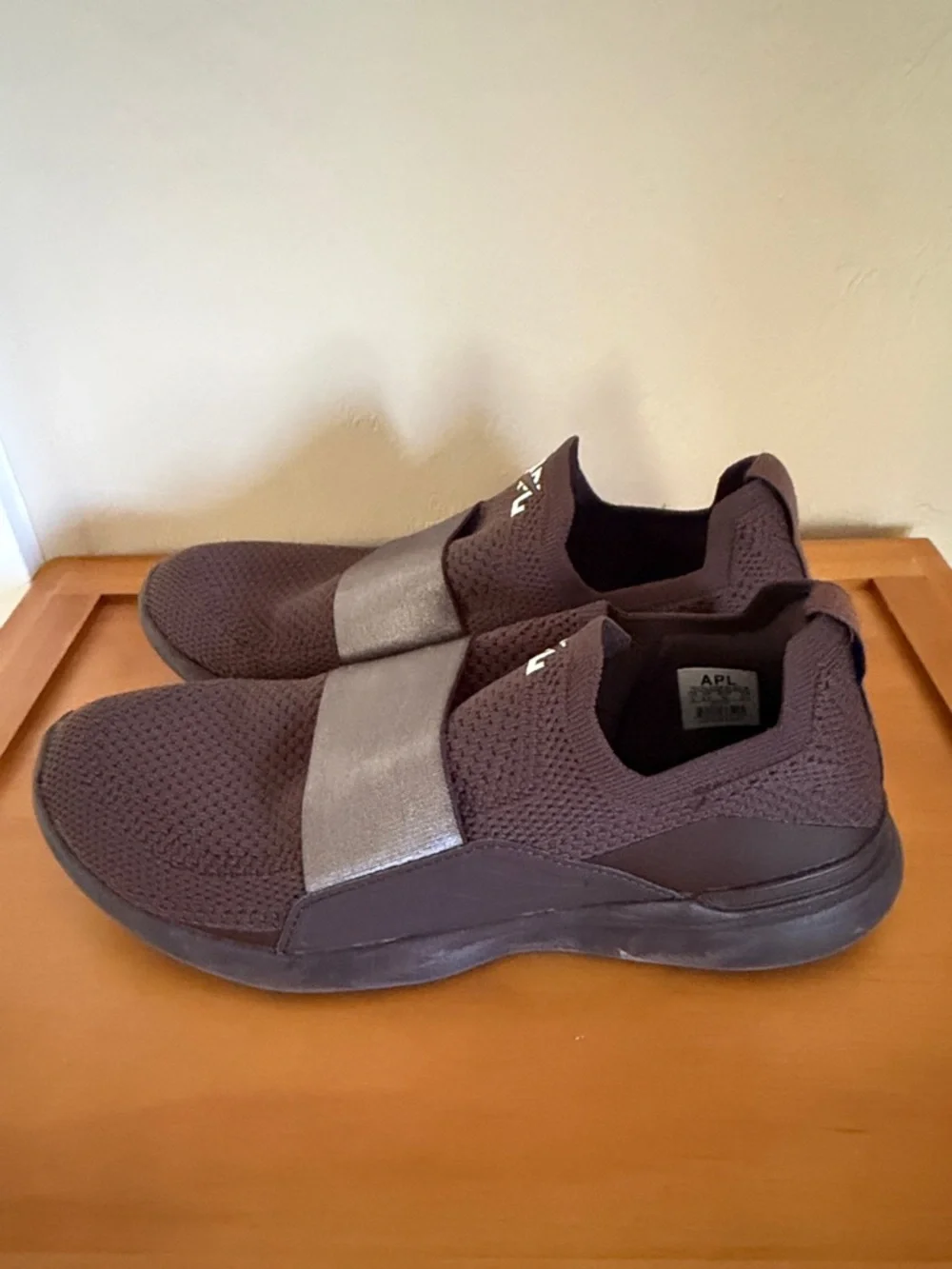APL TechLoom Slip-On Sneakers in Dark Brown. Great Condition!